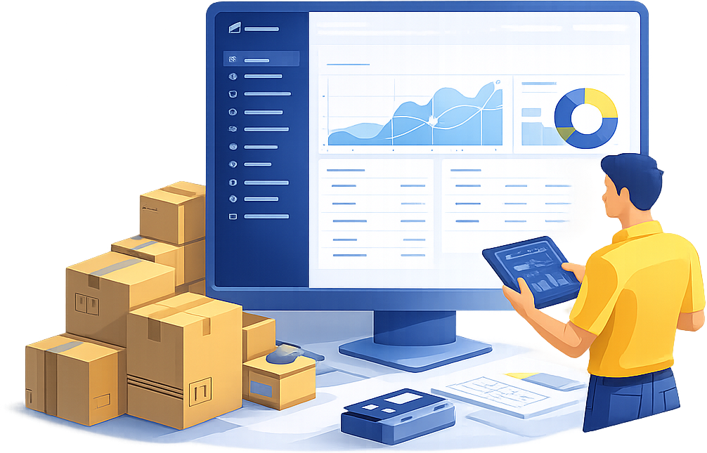 Inventarius illustration of inventory management